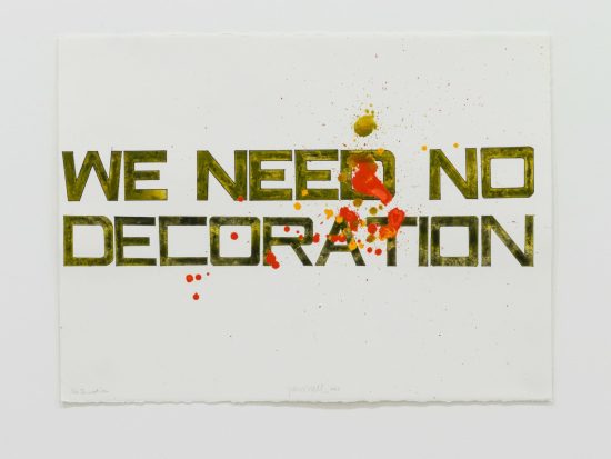 No Decoration | 2015 | mixed media on paper | 22 x 30 in.