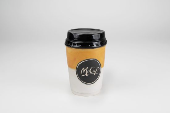 Erica Eyres | McCafé Coffee | 2022 | life size | glazed stoneware | $650.