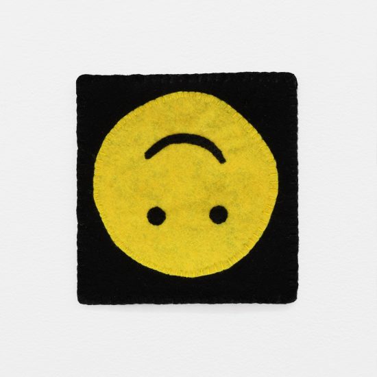 Kablusiak | Emoji Wall-hanging: Tober | 2023 | 6 x 6 in. | felt + embroidery floss